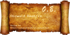 Oszwald Beatrix névjegykártya